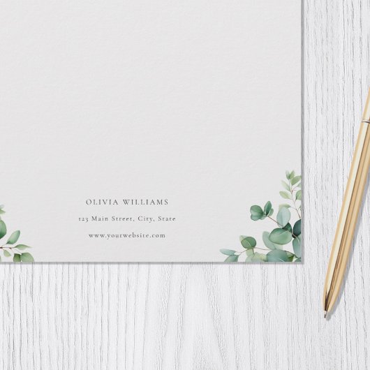 Gepersonaliseerd Eucalyptus groen briefpapier