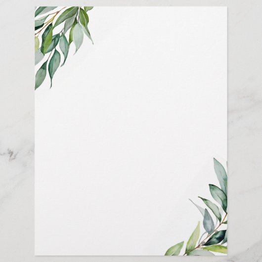 Gepersonaliseerd Eucalyptus groen briefpapier (Achterkant)