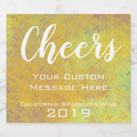 Gepersonaliseerd Evenement Gouden Marmerkunst Sparkling Wijnetiket (Enkel label)