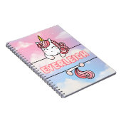 Gepersonaliseerd Everleigh Unicorn Girlie Notitieb Notitieboek (Rechterzijde)