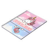 Gepersonaliseerd Everleigh Unicorn Girlie Notitieb Notitieboek (Linkerzijde)