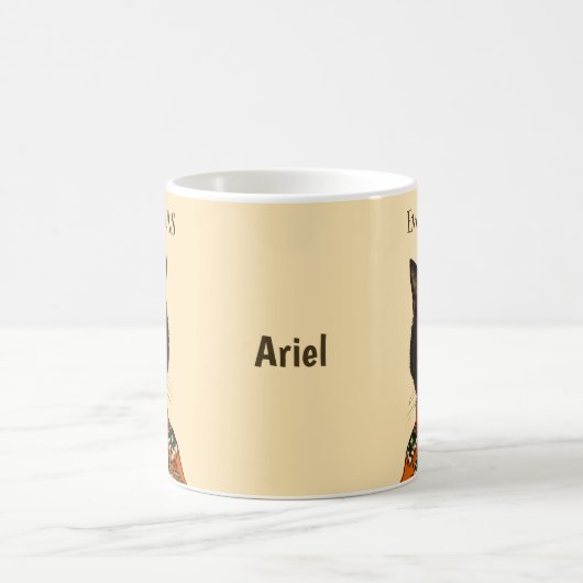 Gepersonaliseerd Ew Kersttrillingen Zwarte Kat Koffiemok (Center)