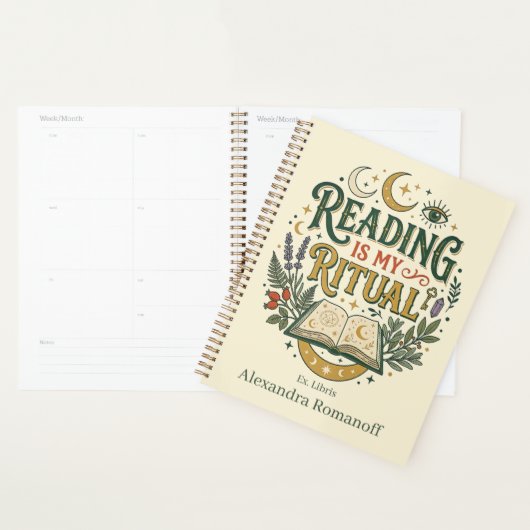 Gepersonaliseerd Ex Libris Lezen is mijn ritueel Planner (Display)