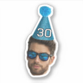 Gepersonaliseerd Face Photo Party Pet Verjaardag Sticker (Voorkant)