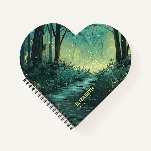 Gepersonaliseerd Fairy Light Forest Notitieboek (Voorkant)