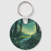 Gepersonaliseerd Fairy Light Forest Sleutelhanger (Achterkant)