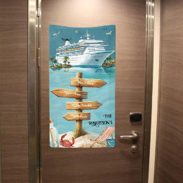 Gepersonaliseerd Familie 4Poorten Bord Cruise Deur Spandoek