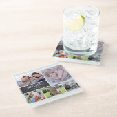 Gepersonaliseerd, Familie, Collage van foto's Glazen Onderzetter (Schuin)