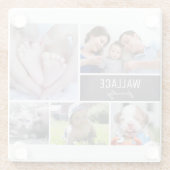 Gepersonaliseerd, Familie, Collage van foto's Glazen Onderzetter (Achterkant)