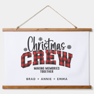 Gepersonaliseerd familie kerst crew Plaid Hangend Wandkleed