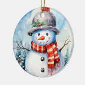 Gepersonaliseerd Familie Kerst Ornament, 2-zijdig Keramisch Ornament (Links)