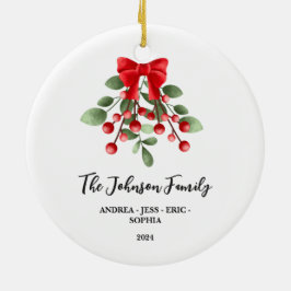 Gepersonaliseerd Familie Kerst Ornament, 2-zijdig Keramisch Ornament