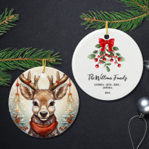 Gepersonaliseerd Familie Kerst Ornament, 2-zijdig