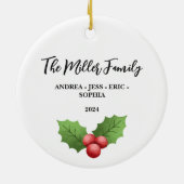 Gepersonaliseerd Familie Kerst Ornament, 2-zijdig Keramisch Ornament (Achterkant)