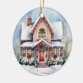 Gepersonaliseerd Familie Kerst Ornament, 2-zijdig Keramisch Ornament (Links)