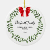 Gepersonaliseerd Familie Kerst Ornament, 2-zijdig Keramisch Ornament (Achterkant)