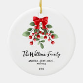 Gepersonaliseerd Familie Kerst Ornament, 2-zijdig Keramisch Ornament (Achterkant)