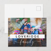 Gepersonaliseerd familie monogram achternaam aange briefkaart (Voorkant / Achterkant)