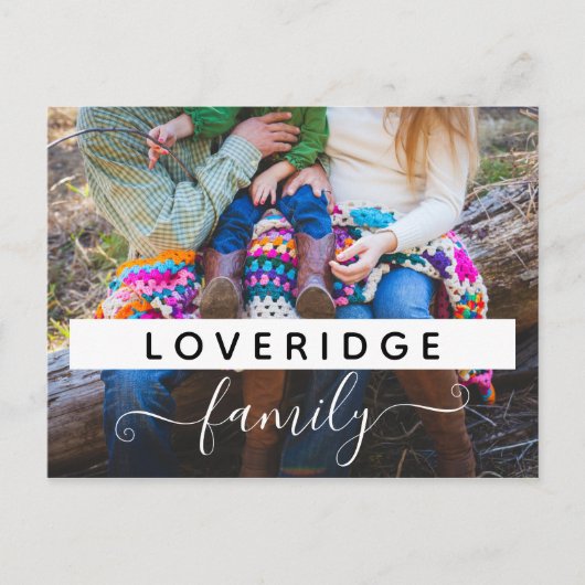 Gepersonaliseerd familie monogram achternaam aange briefkaart (Voorkant)