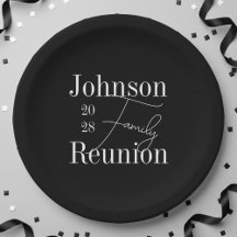 Gepersonaliseerd familie samenkomst zwart-wit fees