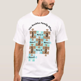 Gepersonaliseerd familie T-shirt - 10 puzzelstukje