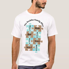 Gepersonaliseerd familie T-shirt - 8 puzzelstukjes