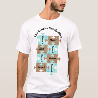 Gepersonaliseerd familie T-shirt - 8 puzzelstukjes