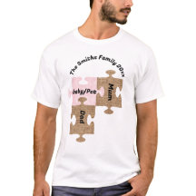 Gepersonaliseerd familie T-shirt - drie puzzelstuk