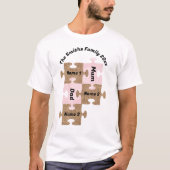Gepersonaliseerd familie T-shirt - vijf puzzelstuk (Voorkant)
