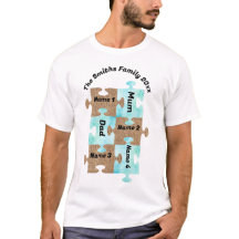 Gepersonaliseerd familie T-shirt - zes puzzelstukj