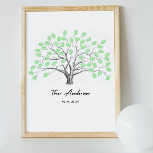 Gepersonaliseerd Familie Vinger Prints Tree Poster