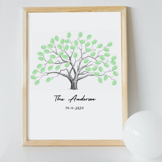 Gepersonaliseerd Familie Vinger Prints Tree Poster