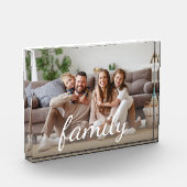 Gepersonaliseerd familiefoto met witte script foto (Links)