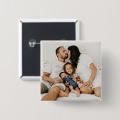 Gepersonaliseerd familiefoto op maat vierkante button 5,1 cm (Voorkant /achterkant)
