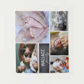 Gepersonaliseerd, Familiefotocollage, schoolbord Wandkleed (Voorkant)