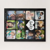 Gepersonaliseerd familiefotocollage script met 11  legpuzzel (Horizontaal)