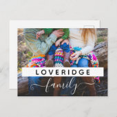 Gepersonaliseerd familiemonogram achternaam aangep briefkaart (Voorkant / Achterkant)