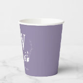 Gepersonaliseerd familiemonogram zacht Paarse bota Papieren Bekers (Links)