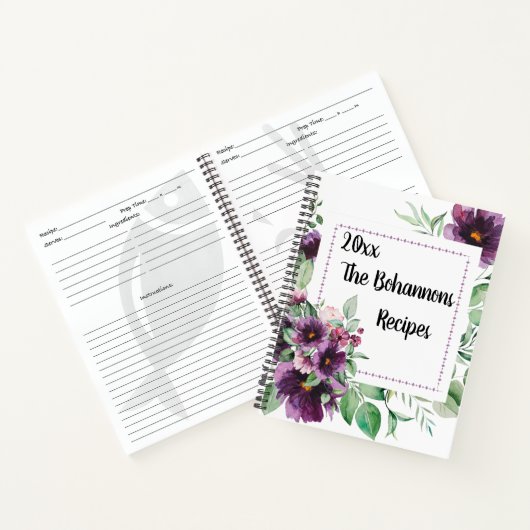 Gepersonaliseerd familienaam recept notitieboek (Binnen)