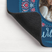 Gepersonaliseerd Familieportret Blauw Feestelijke Muismat (Hoek)