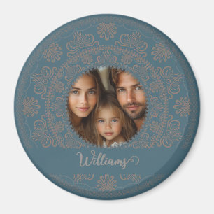 Gepersonaliseerd Familieportret Gouden Rococo Mand Magneet