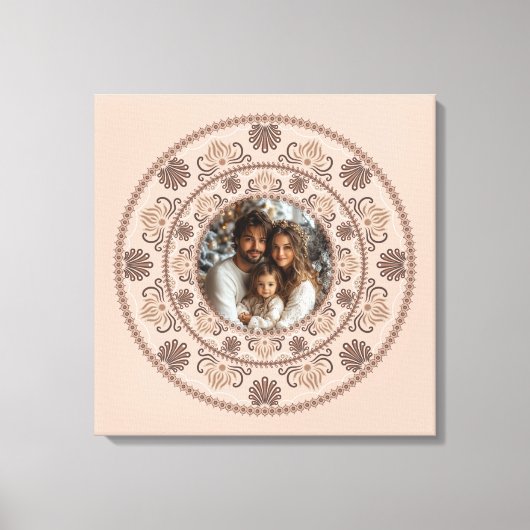 Gepersonaliseerd Familieportret Warm Neutrals Mand Canvas Afdruk (Voorkant)