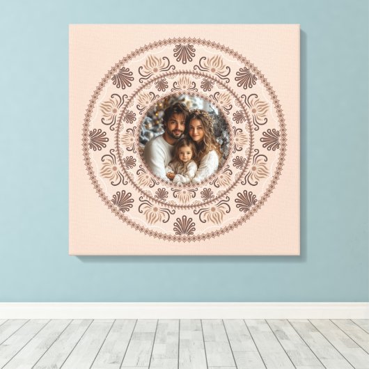Gepersonaliseerd Familieportret Warm Neutrals Mand Canvas Afdruk (Insitu (Houten vloer))