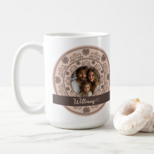 Gepersonaliseerd Familieportret Warm Neutrals Mand Koffiemok