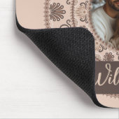 Gepersonaliseerd Familieportret Warm Neutrals Mand Muismat (Hoek)