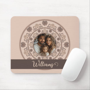 Gepersonaliseerd Familieportret Warm Neutrals Mand Muismat