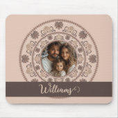 Gepersonaliseerd Familieportret Warm Neutrals Mand Muismat (Voorkant)