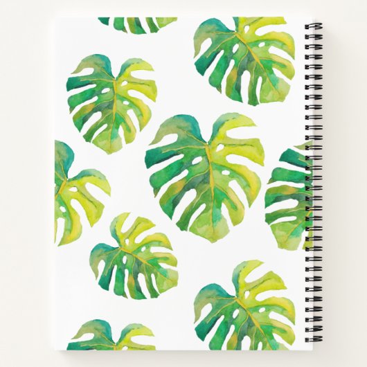 Gepersonaliseerd familierecept Tropisch Monstera Notitieboek (Achterkant)