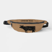 Gepersonaliseerd fanny pack met zwarte koe silhoue heuptasje (Voorkant)