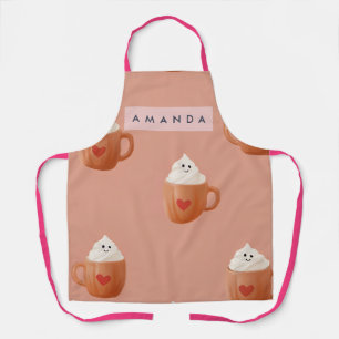 Gepersonaliseerd Fantasievol Warm Cacaomokpatroon Schort
